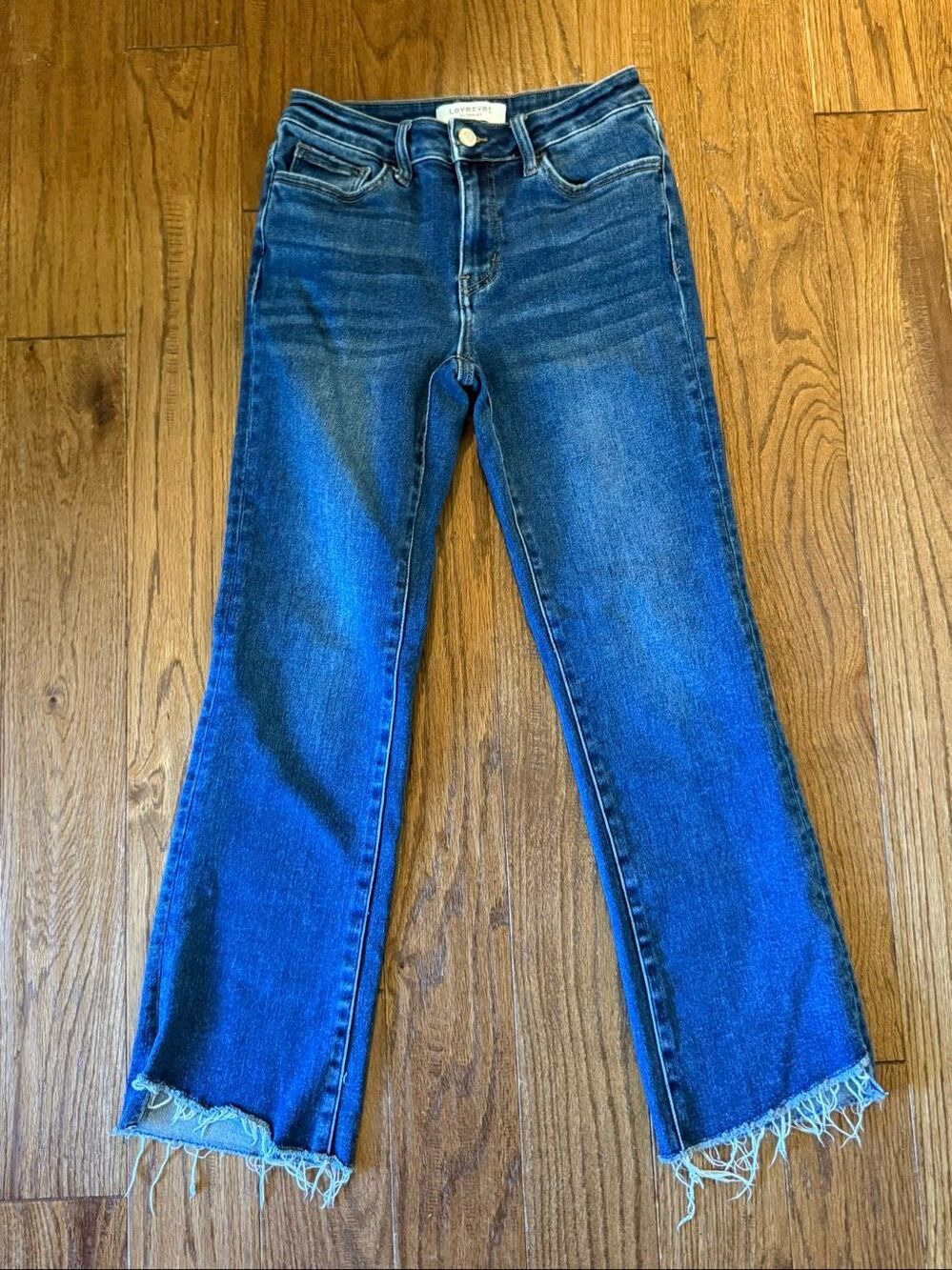 Lovervet dark wash high rise step hem jeans size 26 - Picture 2 of 7